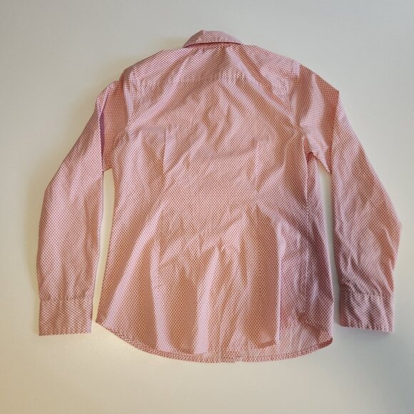 George Button Up Shirt White With Pink /‎ Red Floral Polks Dots Womens Small 4-6 - Picture 7 of 13